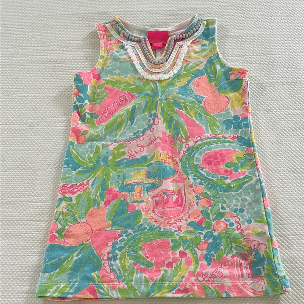 Lilly Pulitzer Kids Shift Dress - Pink, Green, Blue Sz S (4-5)